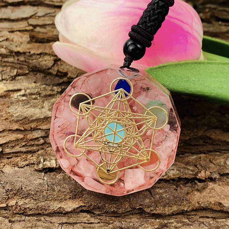 7 Chakra Necklace Orgonite Olivine Pendant Orgone Healing Energy Converter Metatron Cube Generato Pink Crystal Reiki Jewelry
7 Chakra Necklace Orgonite Olivine Pendant Orgone Healing Energy Converter Metatron Cube Generato Pink Crystal Reiki Jewelry