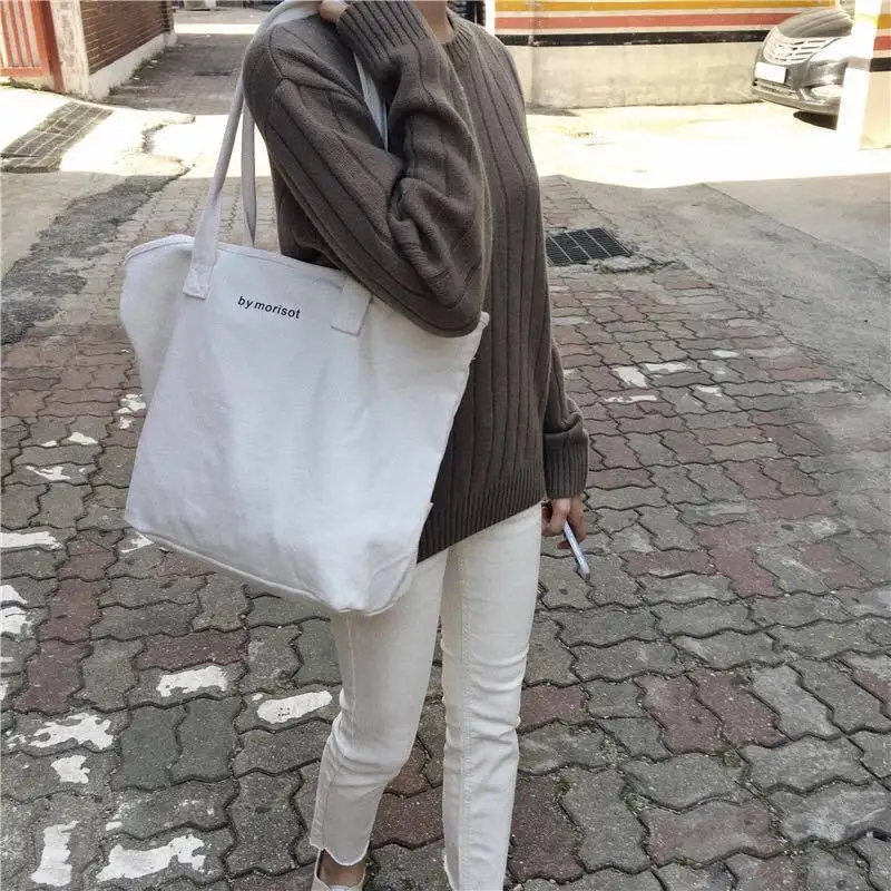 

Холщовая Сумка-тоут для женщин, модная Корейская Студенческая хлопковая тканевая сумка для покупок, 2023, повседневная женская сумка на плечо, большая женская сумка-шоппер