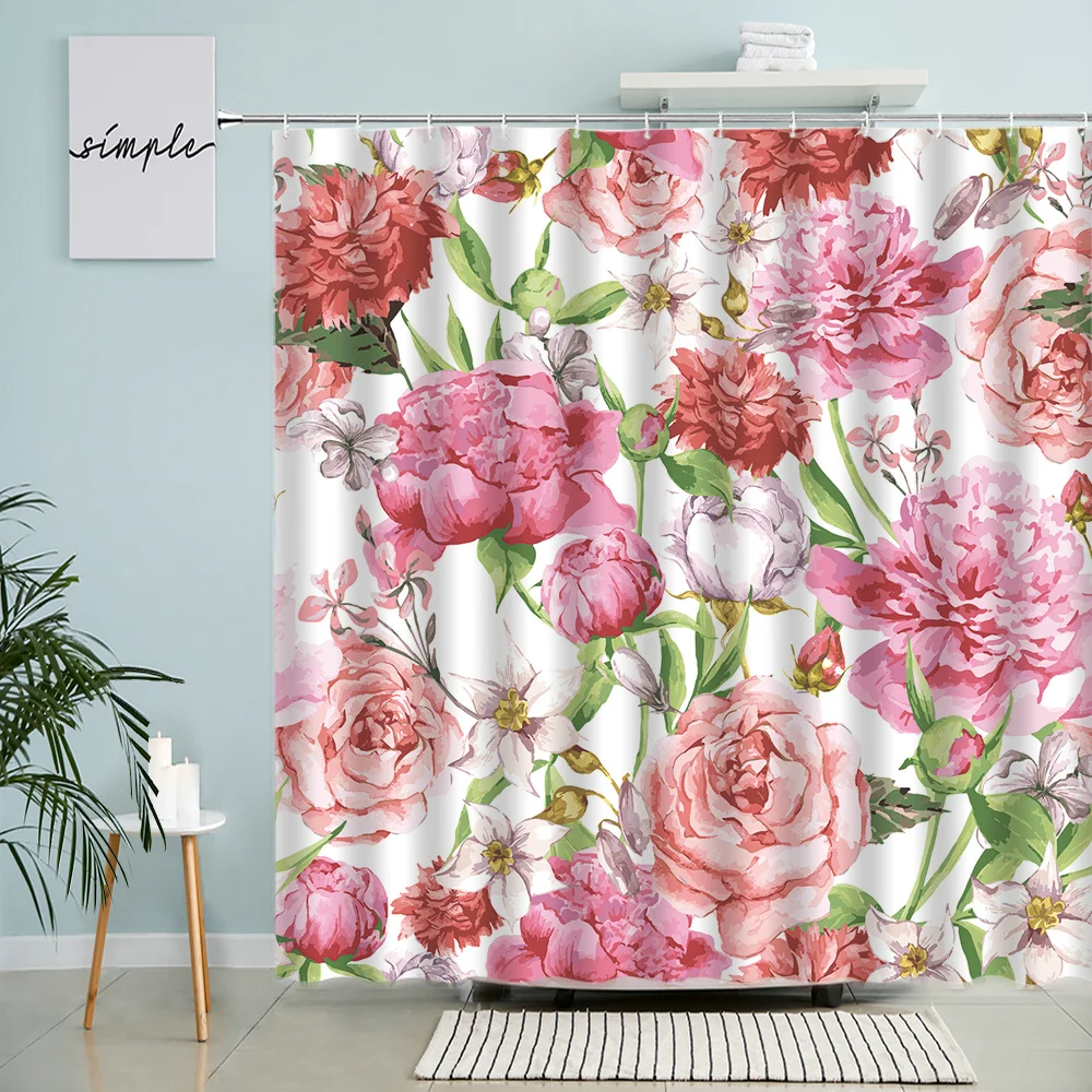 Pink Flowers Scenery Shower Curtain Plant Floral Leaf Watercolor Art Bathroom Accessories Wall Decor With Hook Waterproof Screen
Pink Flowers Scenery Shower Curtain Plant Floral Leaf Watercolor Art Bathroom Accessories Wall Decor With Hook Waterproof Screen