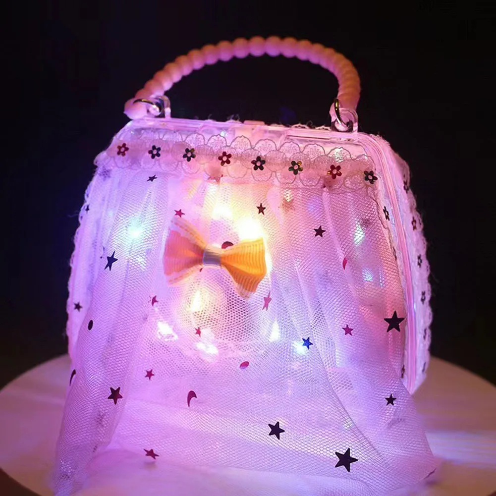 

1PCS Girl Bag Night Fashion Creative Gadgets Flashing Luminous Toys Children Toy Party Cosplay Handbag Shoulder Bag Gift