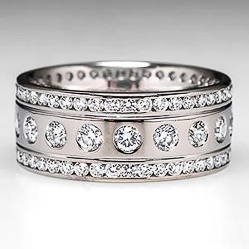 New Wedding Bands Trend Rings for Women Micro Paved CZ Stone Luxury Fashion Couple Gift Silver Color Engagement Jewelry
New Wedding Bands Trend Rings for Women Micro Paved CZ Stone Luxury Fashion Couple Gift Silver Color Engagement Jewelry