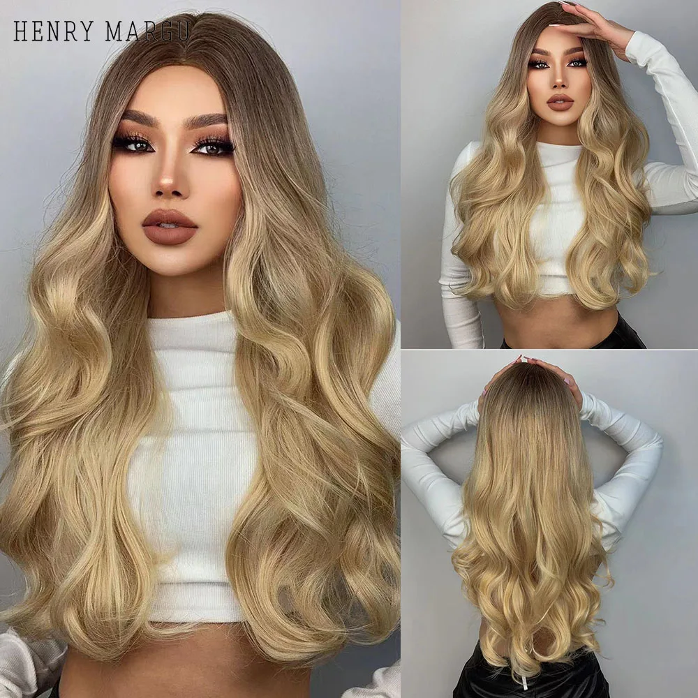 HENRY MARGU Ombre Blonde Brown Synthetic Wig Long Wavy Cosplay Party Hair Wig for Afro Women Middle Part Wig Heat Resistant
HENRY MARGU Ombre Blonde Brown Synthetic Wig Long Wavy Cosplay Party Hair Wig for Afro Women Middle Part Wig Heat Resistant