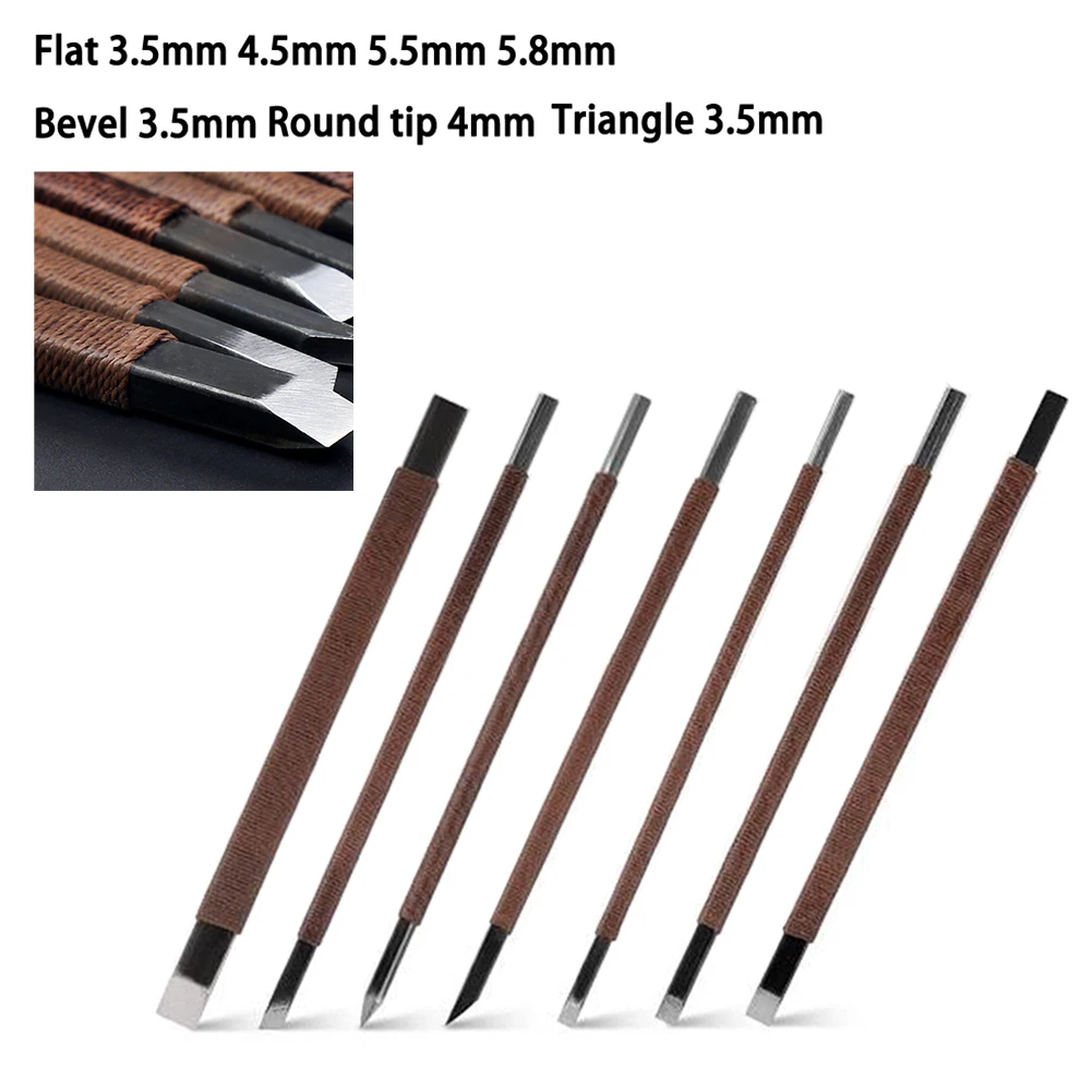 7pcs 143mm Stone Carving Cutter 3.5mm-8.5mm Manganese Steel Cutter Head For Engrave Stone Stamps Printing Materials Hand Tools
7pcs 143mm Stone Carving Cutter 3.5mm-8.5mm Manganese Steel Cutter Head For Engrave Stone Stamps Printing Materials Hand Tools