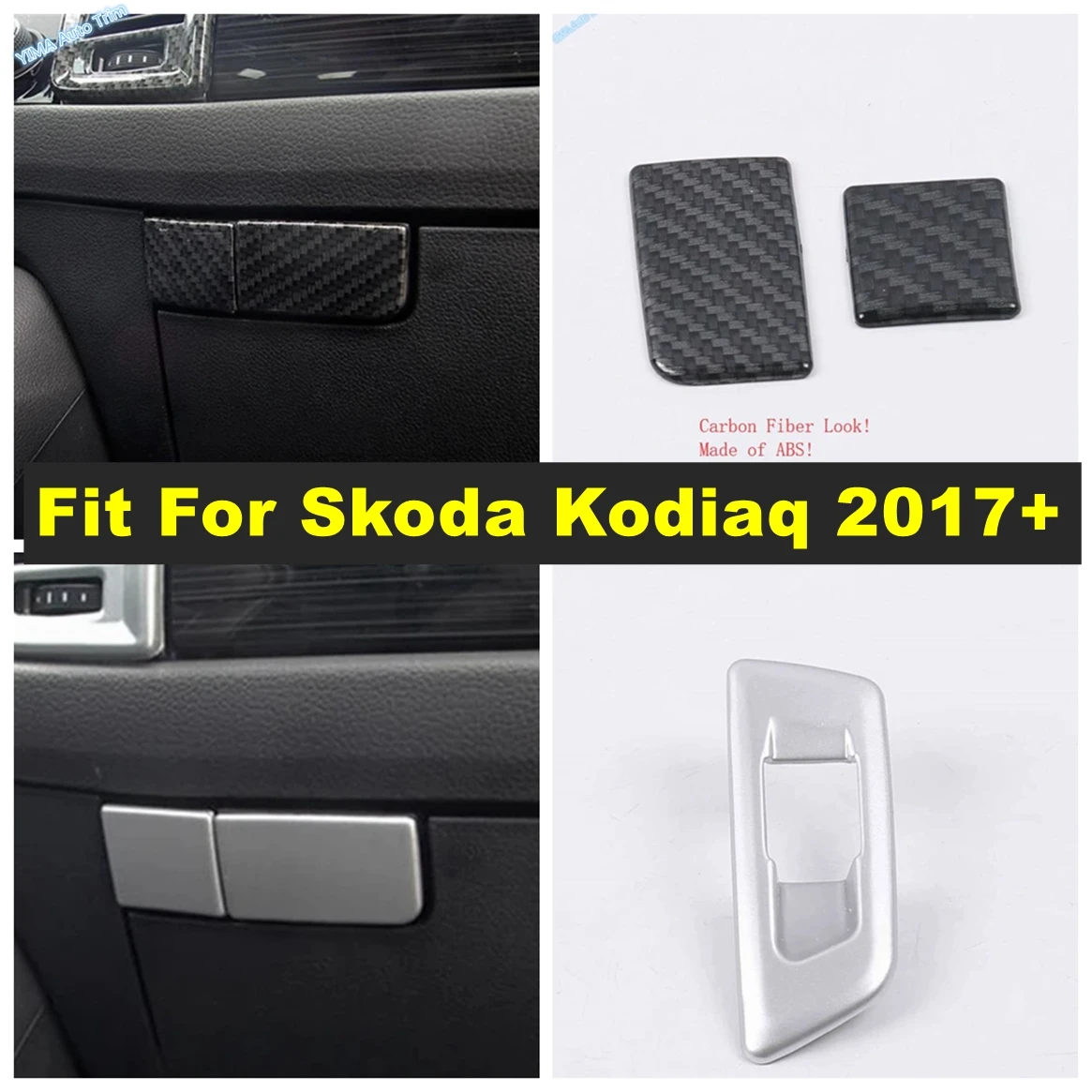 Для Skoda Kodiaq 2017-2023 ящик для хранения перчаток Copilot ручка подлокотника с блестками