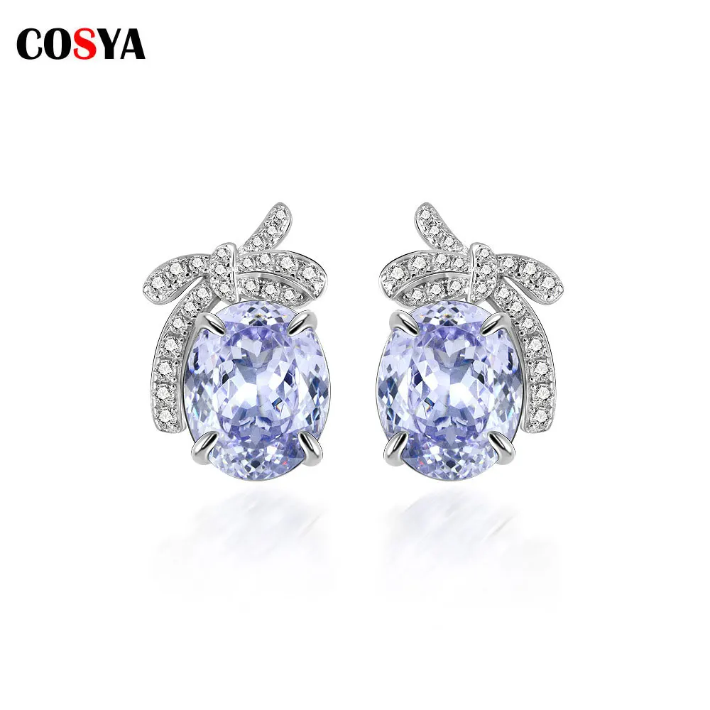 COSYA 925 Sterling Silver Earring Lavender Purple Egg-shaped 2ct High Carbon Diamond Lotus Cut Small Cute Earrings Women Jewelry
COSYA 925 Sterling Silver Earring Lavender Purple Egg-shaped 2ct High Carbon Diamond Lotus Cut Small Cute Earrings Women Jewelry