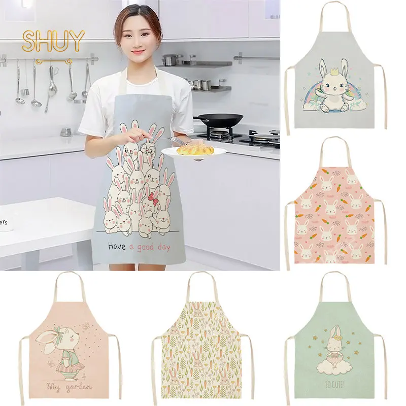 Cute Rabbit Pattern Art Aprons Home Cooking Kitchen Apron Cook Wear Cotton Linen Custom for Adult Kids Bibs 55x68cm Cleaning
Cute Rabbit Pattern Art Aprons Home Cooking Kitchen Apron Cook Wear Cotton Linen Custom for Adult Kids Bibs 55x68cm Cleaning