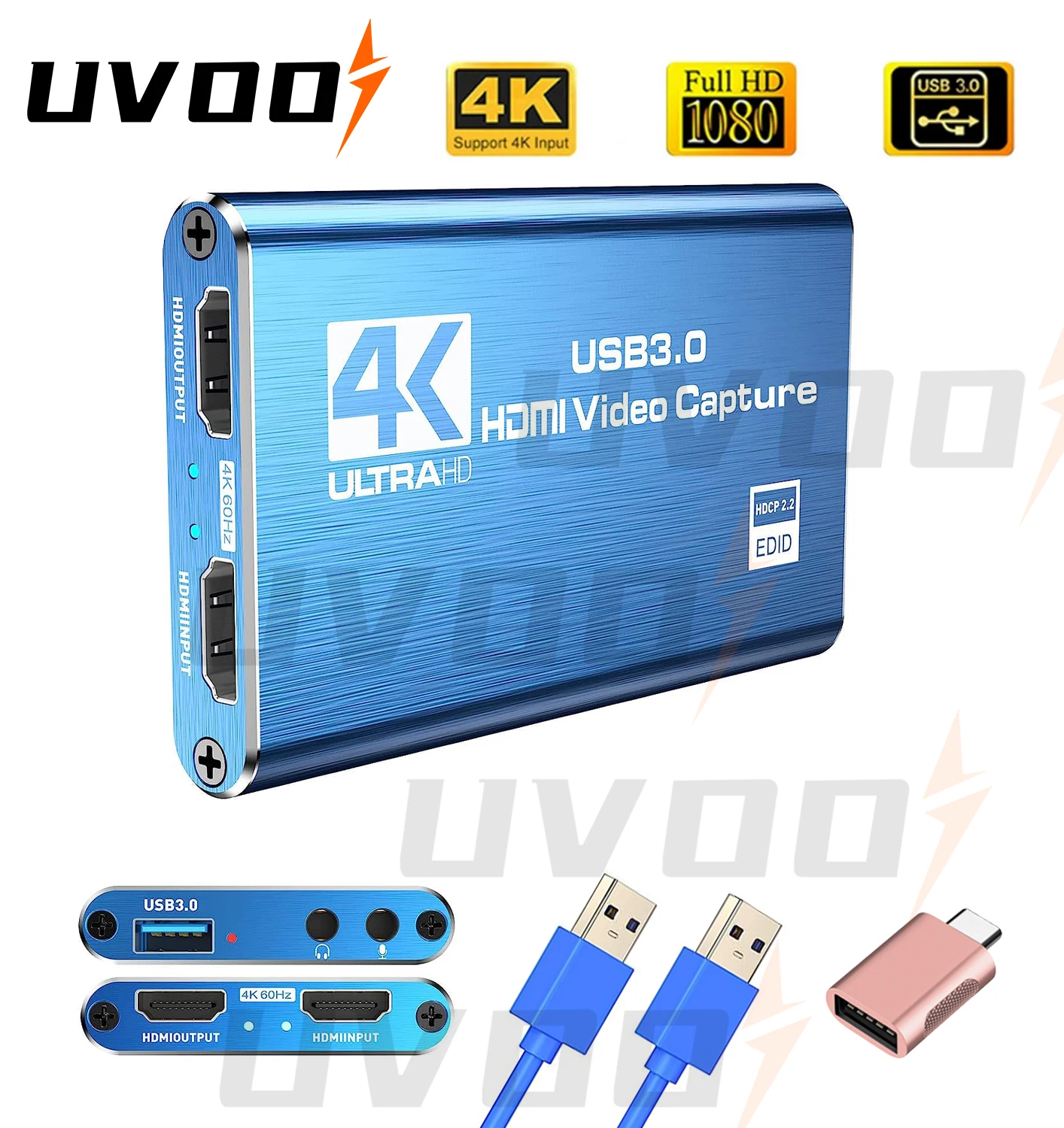 UVOOI Video Capture Card 4K 1080P 60FPS HDMI Capture Card Game Capture Card for Living Streaming Broadcasting Video Recording
UVOOI Video Capture Card 4K 1080P 60FPS HDMI Capture Card Game Capture Card for Living Streaming Broadcasting Video Recording