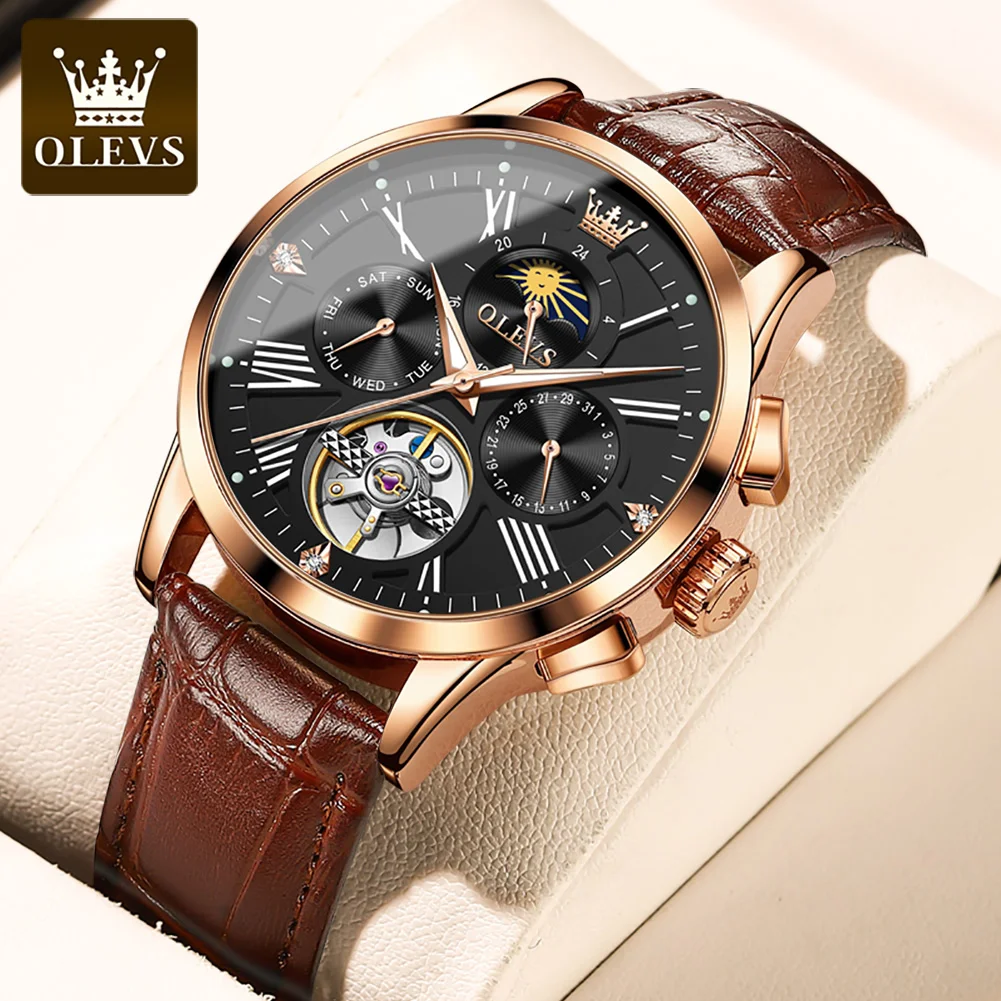 

OLEVS New Fashion Wristwatch For Men Automatic Mechanical Watch Waterproof Skeleton Hollow Out Male Watch Horloges Reloj Hombre