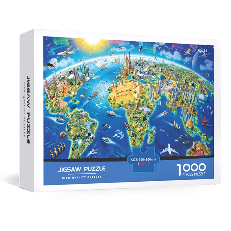1000 Pieces World Map Landmarks Paper Puzzles Jigsaw Educational Toys For Children Home Decoration Puzzle Gifts For Adult 
1000 Pieces World Map Landmarks Paper Puzzles Jigsaw Educational Toys For Children Home Decoration Puzzle Gifts For Adult
