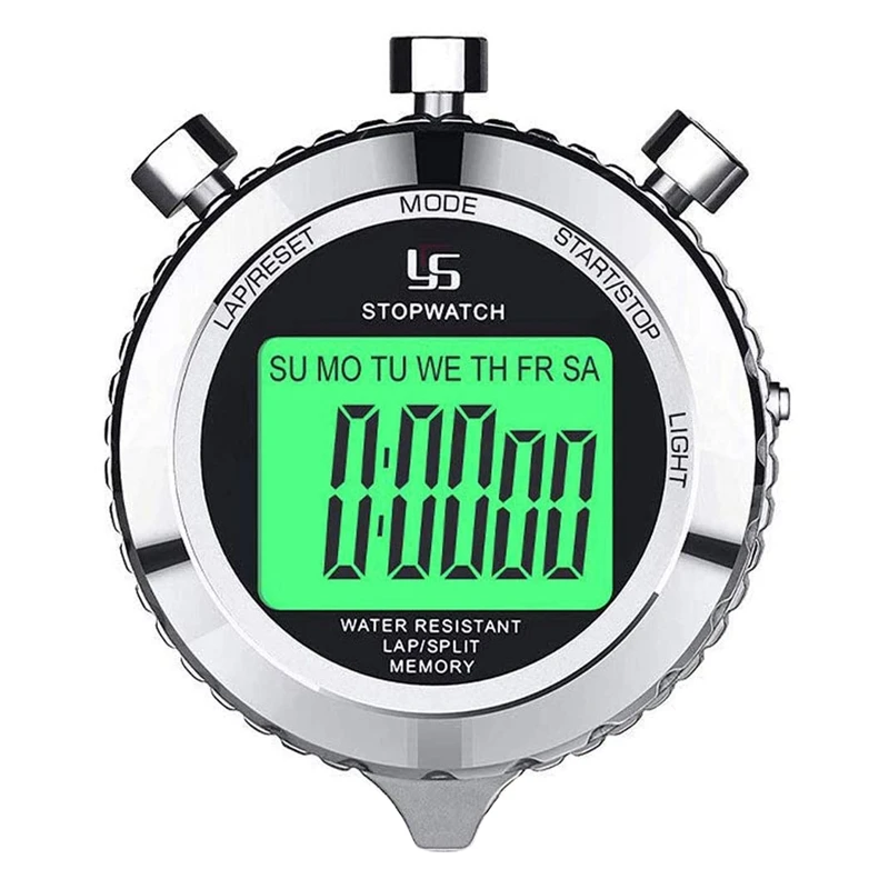 

New YS Digital Stopwatch Timer Metal Stop Watch With Backlight, 2 Lap Stopwatch Timer For Sports Competition