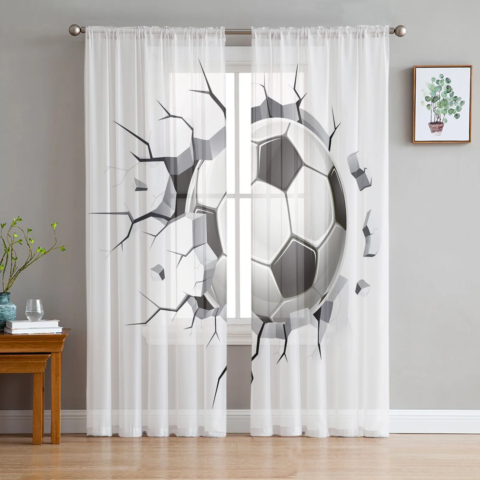 Football Wall Crack Soccer Sheer Curtains Modern Gauze Curtain for Living Room Bedroom Voile Yarn Curtains
Football Wall Crack Soccer Sheer Curtains Modern Gauze Curtain for Living Room Bedroom Voile Yarn Curtains
