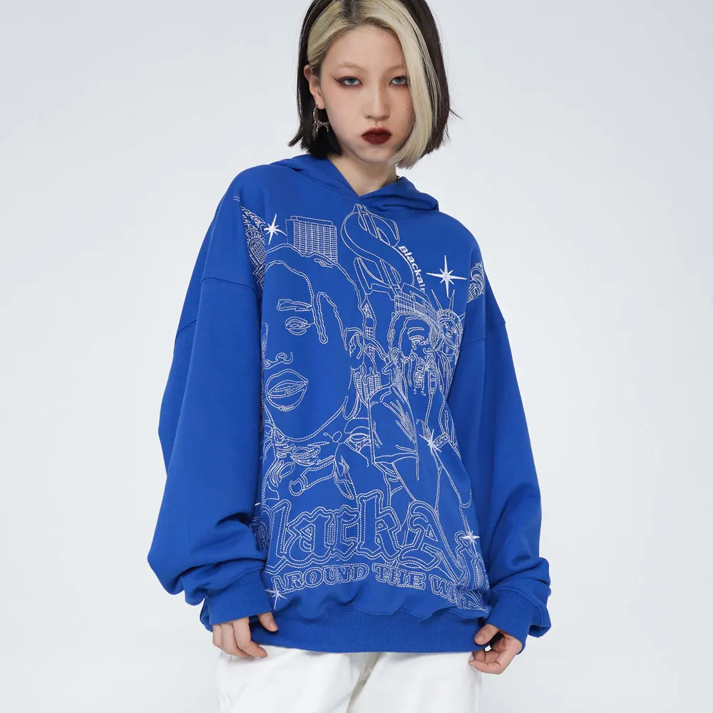 Hoodies Women Hip Hop Cotton Spring Hooded Sweatshirts Streetwear Harajuku Embroidery Sketch Clothes for Women Oversized Hoodie 
Hoodies Women Hip Hop Cotton Spring Hooded Sweatshirts Streetwear Harajuku Embroidery Sketch Clothes for Women Oversized Hoodie
