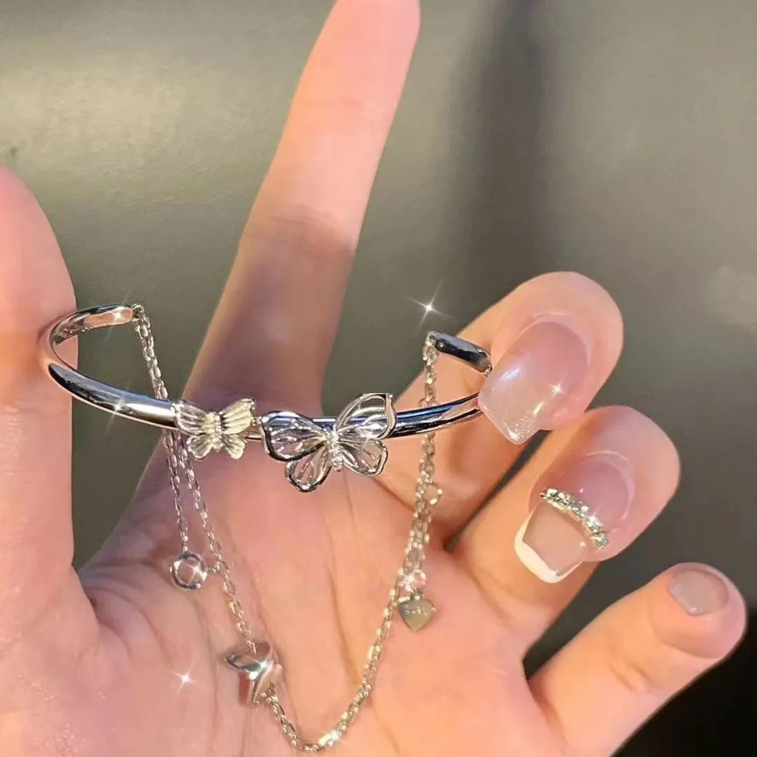 

Korean Shiny Butterfly Chain Bracelet Zirconia Exquisite Flower Star Pendant Adjustable Bracelets Women Elegant Jewelry 2022