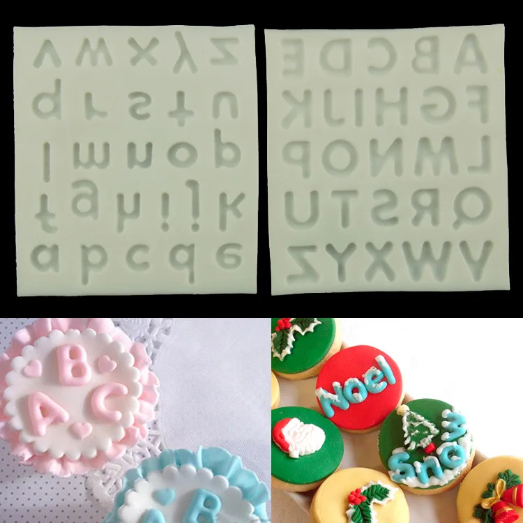 

DIY baking Fondant silicone cake cookie mold dry Pace jelly chocolate uppercase and lowercase letters mold