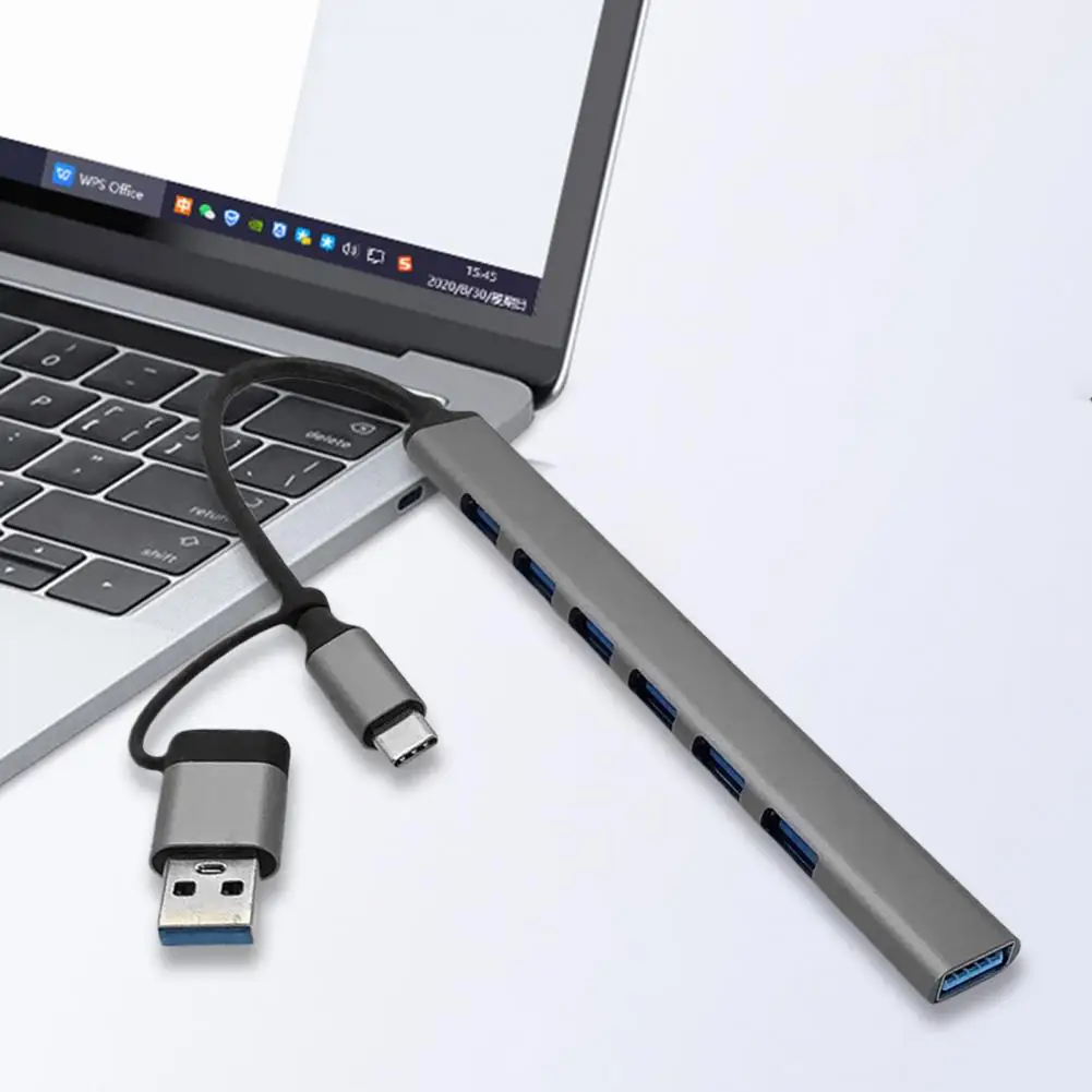 USB Laptop Docking Station 7 In 1 Multiport USB3.0 6 USB2.0 Aluminum Alloy 5Gbps High Speed USB Type-C Hub Adapter For Computer
USB Laptop Docking Station 7 In 1 Multiport USB3.0 6 USB2.0 Aluminum Alloy 5Gbps High Speed USB Type-C Hub Adapter For Computer