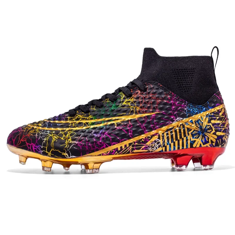 Men's High Top Soccer Shoes Non Slip Spike Football Boots Gold Plated Soles Professional Adult Training Shoes Outdoor Sneakers
Men's High Top Soccer Shoes Non Slip Spike Football Boots Gold Plated Soles Professional Adult Training Shoes Outdoor Sneakers
