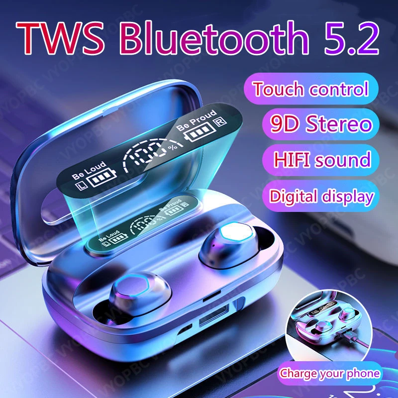 Беспроводные наушники TWS, Bluetooth-наушники, сенсорные наушники-вкладыши, наушники-вкладыши, Спортивная гарнитура с зарядным устройством для ...
Беспроводные наушники TWS, Bluetooth-наушники, сенсорные наушники-вкладыши, наушники-вкладыши, Спортивная гарнитура с зарядным устройством для ...