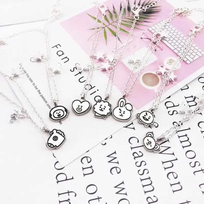 Kawaii мультфильм Bt21 22 см ювелирное ожерелье корейский популярный браслет со