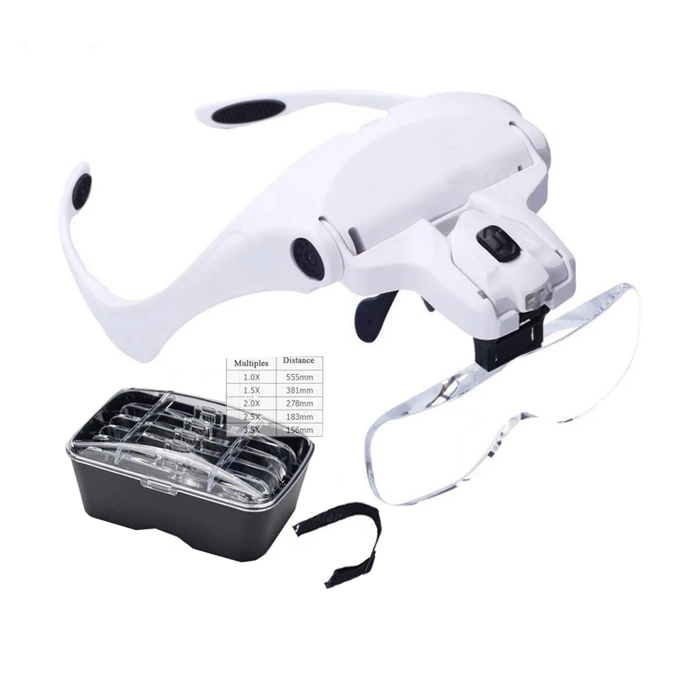 U40 Magnifier Glasses With LED Light, Headband Illumination Magnifier Loupe Magnifying Glass for Reading Repair Craft
U40 Magnifier Glasses With LED Light, Headband Illumination Magnifier Loupe Magnifying Glass for Reading Repair Craft