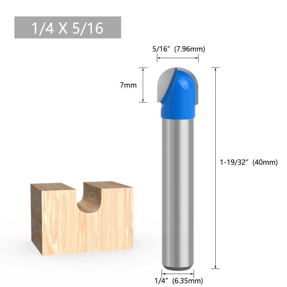 8pcs 6.35mm Shank Router Bits Round Head Milling Cutters Carbide For Composition Materials Plywood Hard Soft Woodworking Tools
8pcs 6.35mm Shank Router Bits Round Head Milling Cutters Carbide For Composition Materials Plywood Hard Soft Woodworking Tools