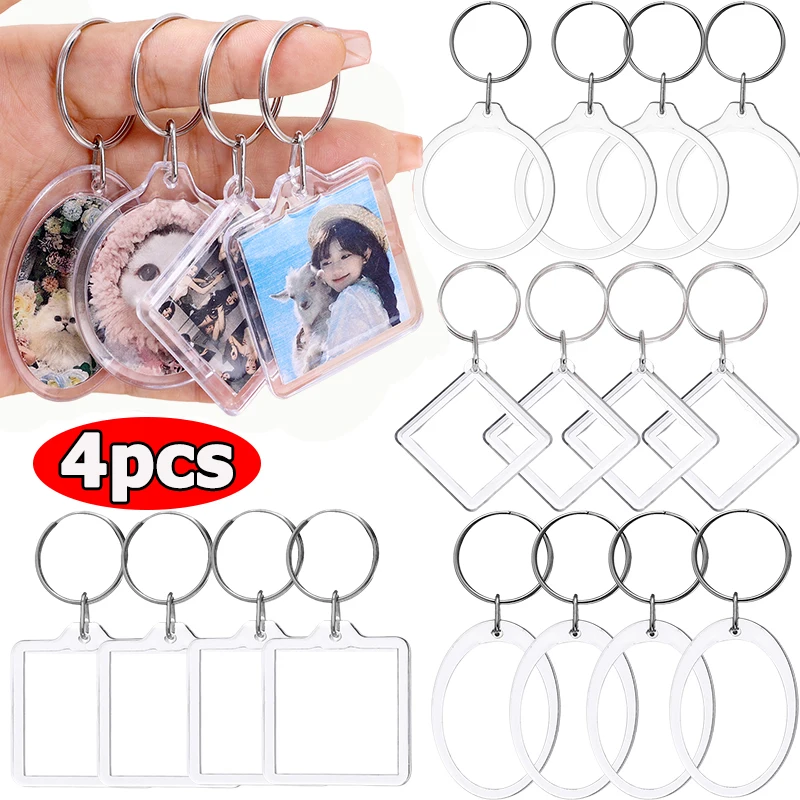 4pcs Creative Transparent Insert Photo Keychain DIY Split Ring Key Ring Personalized Clear Acrylic Picture Frame Couple Gift
4pcs Creative Transparent Insert Photo Keychain DIY Split Ring Key Ring Personalized Clear Acrylic Picture Frame Couple Gift