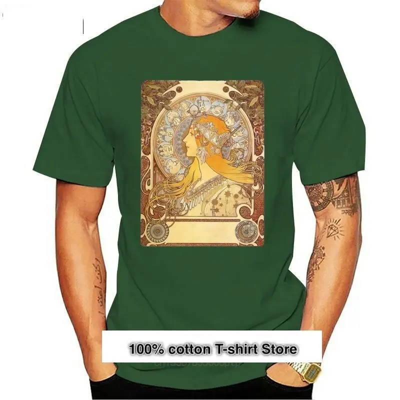 Alphonse Mucha, Camiseta con estampado grande para hombre, Art Nouveau del zodiaco
Alphonse Mucha, Camiseta con estampado grande para hombre, Art Nouveau del zodiaco