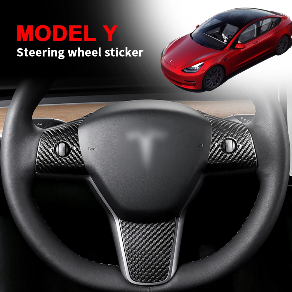 For Tesla Model Y 2021 2017-2020 3pcs Car Steering Wheel Decoration Patches Covers ABS Carbon Fiber Stickers Auto Accessories
For Tesla Model Y 2021 2017-2020 3pcs Car Steering Wheel Decoration Patches Covers ABS Carbon Fiber Stickers Auto Accessories