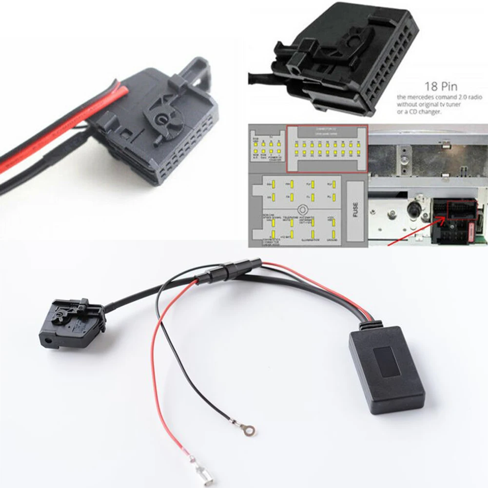 

For Mercedes Comand 2.0 APS Bluetooth Adapter Stereo With Bluetooth Module 12V ACC+ Approx.27cm Plastic Durable