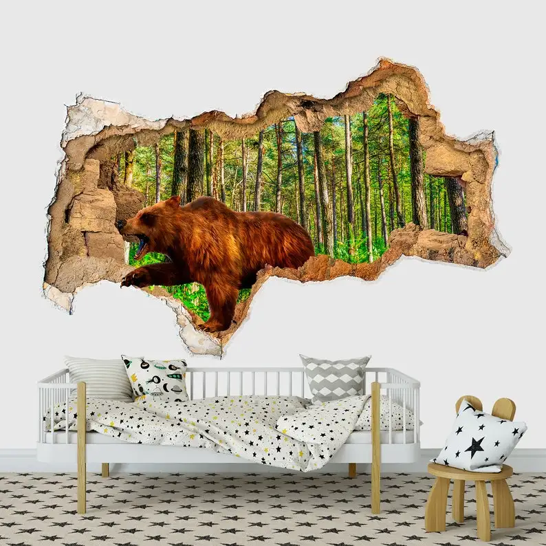 3D Bear Wall Decal 3D Woodland Animal Decal Hole in wall sticker Rustic Wall Decor Vinyl Decal 3D Wall Sticker Removable for Nur
3D Bear Wall Decal 3D Woodland Animal Decal Hole in wall sticker Rustic Wall Decor Vinyl Decal 3D Wall Sticker Removable for Nur