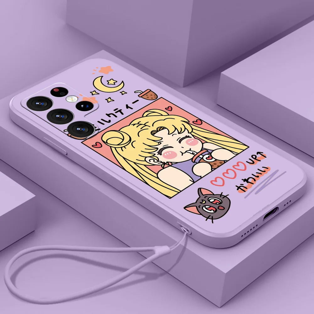 Anime Sailor Cute Phone Case For Samsung S23 S22 S21 S20 Fe S10 Note 20 10 Ultra Lite Plus Liquid Rope Funda Cover
Anime Sailor Cute Phone Case For Samsung S23 S22 S21 S20 Fe S10 Note 20 10 Ultra Lite Plus Liquid Rope Funda Cover