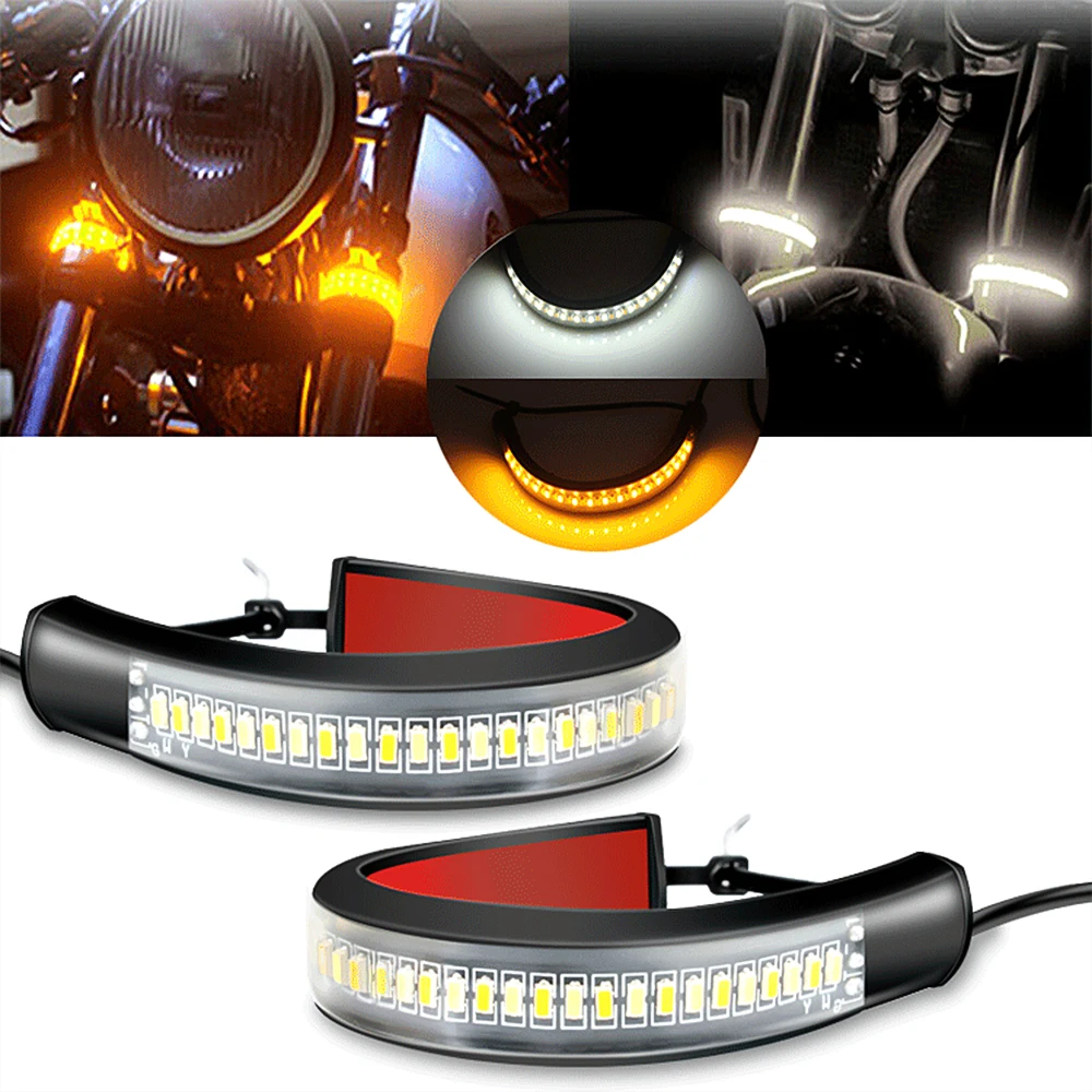 2PCS Universal LED Motorcycle Turn Signal Light DRL Amber White Moto Flasher Ring Fork Strip Lamp Flashing Blinker 12V Car Light
2PCS Universal LED Motorcycle Turn Signal Light DRL Amber White Moto Flasher Ring Fork Strip Lamp Flashing Blinker 12V Car Light