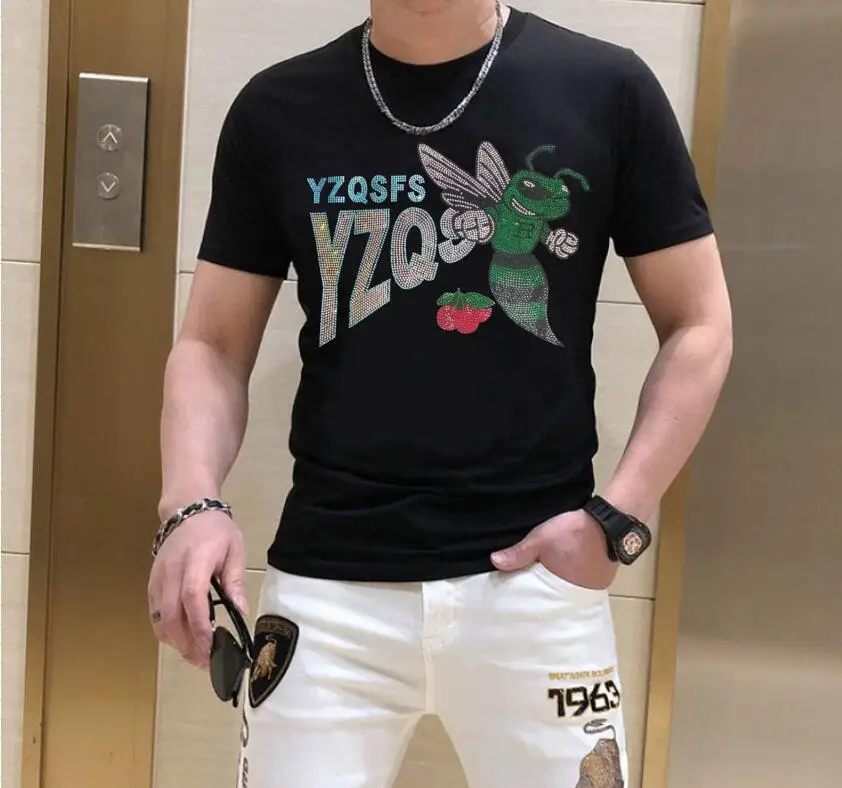 BORUNKE Rhinestones 2023 fashion new T-shirt for men top tees casual brand top drop shipping
BORUNKE Rhinestones 2023 fashion new T-shirt for men top tees casual brand top drop shipping