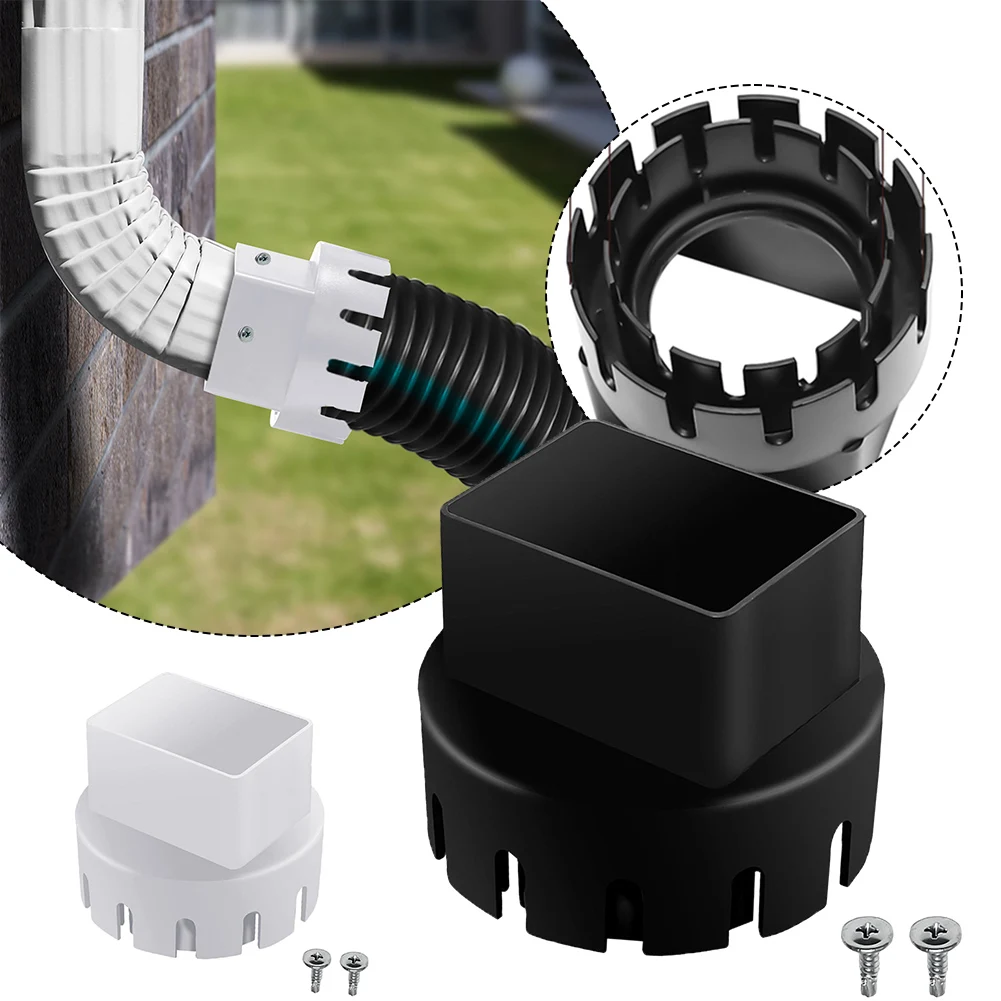 

Downspout Adapter Pipe Convertor Pipe Fittings With Screws Kits 3x4/2x3inch Durable For Corrugated Landscape Pipe