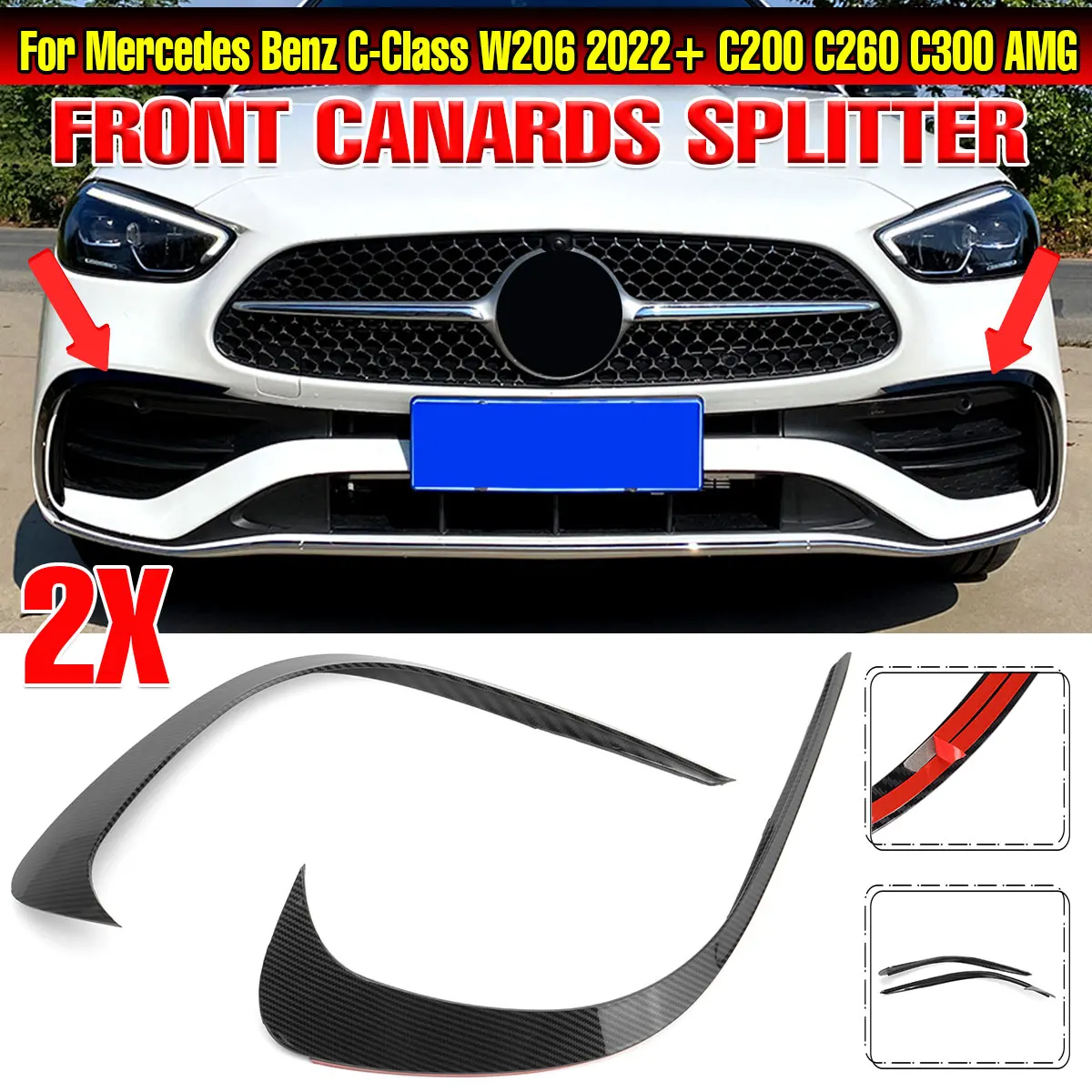 W206 автомобильный передний бампер, крышка на вентиляционное отверстие, отделка для Mercedes For Benz W206 2022 + C200 C260 C300 Для AMG, передние канаты, сплиттер 
W206 автомобильный передний бампер, крышка на вентиляционное отверстие, отделка для Mercedes For Benz W206 2022 + C200 C260 C300 Для AMG, передние канаты, сплиттер