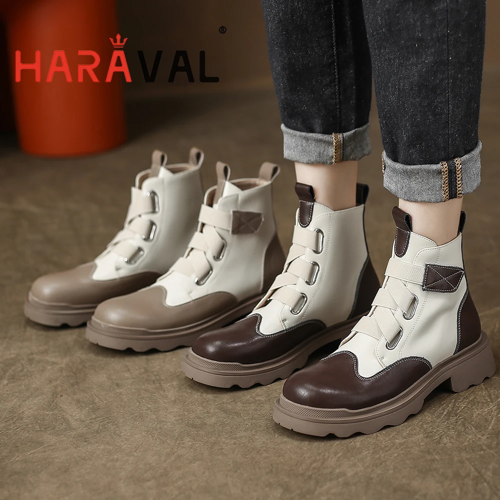 HARAVAL Women Ankle Boots Leisure Thick Low Heels Rounded Toe Lady Autumn Winter Shoes Microfiber Leather Female Footwear
HARAVAL Women Ankle Boots Leisure Thick Low Heels Rounded Toe Lady Autumn Winter Shoes Microfiber Leather Female Footwear