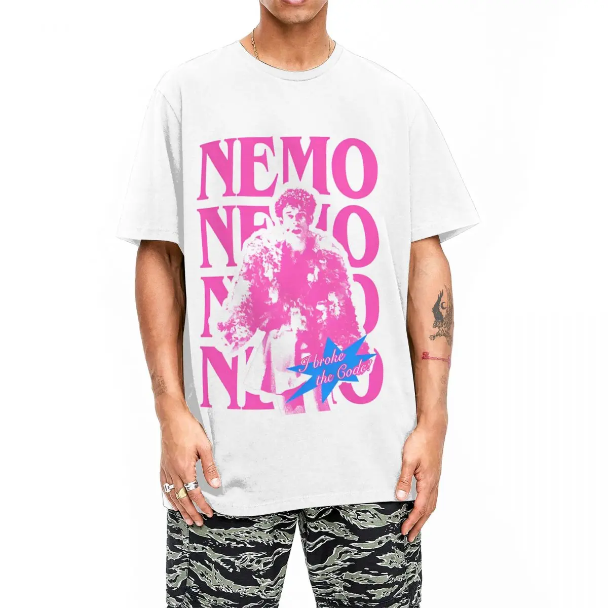 Футболка Nemo The Code Winner Eurovisions 2024 швейцарская футболка Merch для мужчин и женщин