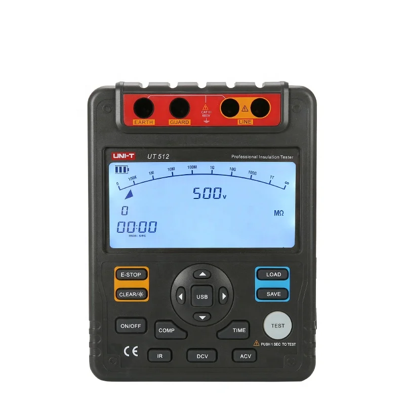 UT511 Insulation Resistance Tester analog bar graph 1000V PI/DAR Measurement Low Ohm Ohmmeter Voltmeter
UT511 Insulation Resistance Tester analog bar graph 1000V PI/DAR Measurement Low Ohm Ohmmeter Voltmeter