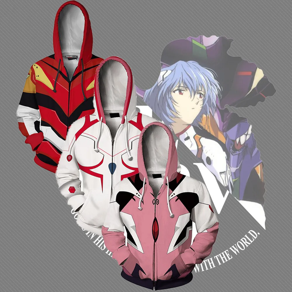 Anime Sweatshirts EVA Asuka Cosplay Casual Loose Hoodies Ikari Shinji Fashion Ayanami Rei Costume Zipper Sweatershirt Men/women
Anime Sweatshirts EVA Asuka Cosplay Casual Loose Hoodies Ikari Shinji Fashion Ayanami Rei Costume Zipper Sweatershirt Men/women