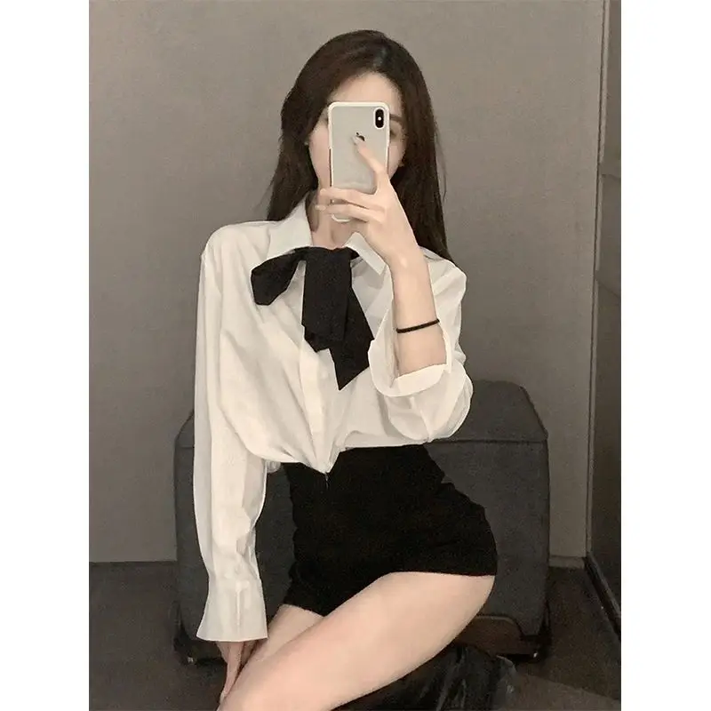 Hikigawa Chic Fashion Blouse Turn Down Collar Vintage Bow Patchwork Elegant Shirt All Match Casual Blusas Mujer De Moda
Hikigawa Chic Fashion Blouse Turn Down Collar Vintage Bow Patchwork Elegant Shirt All Match Casual Blusas Mujer De Moda