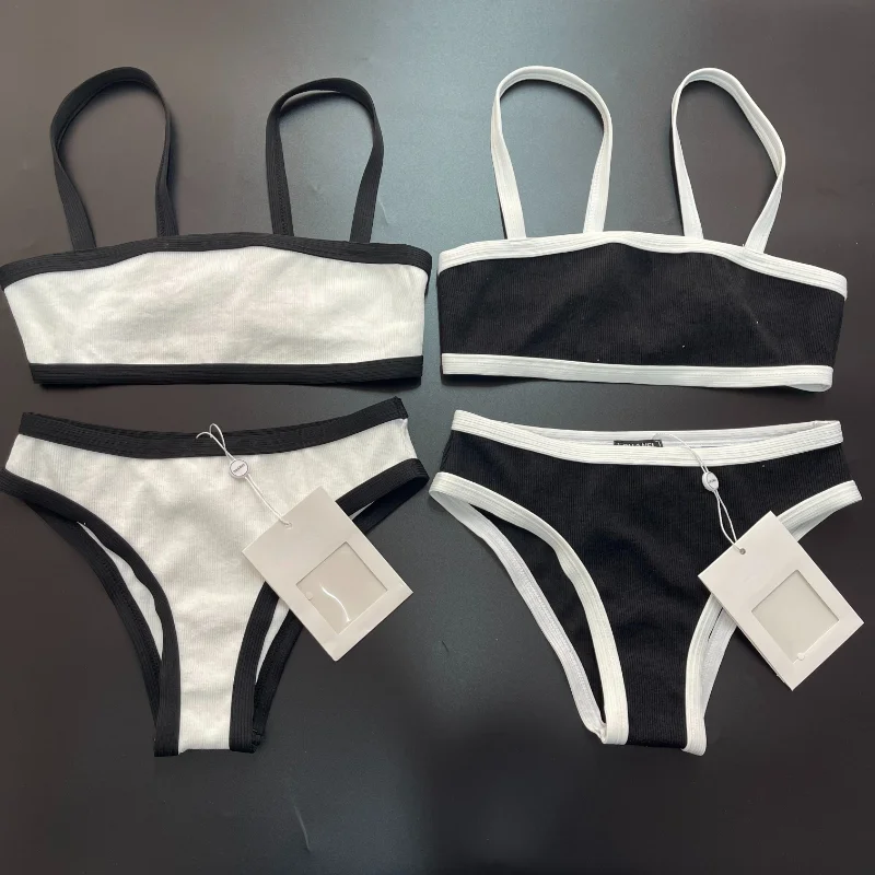 Women Swimwear Bathing Suit Black and White Bikini Set Teenage Girls Letters CC Swimsuit 2 Piece Swimsuit Set Bikinis Adult 
Women Swimwear Bathing Suit Black and White Bikini Set Teenage Girls Letters CC Swimsuit 2 Piece Swimsuit Set Bikinis Adult