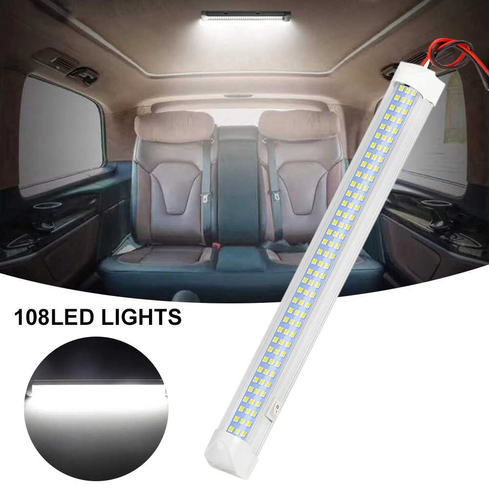 12V Universal Car Light Bar 108LED Truck Roof Light Self-Adhesive Dome LED Light Emergency Car Repair Lamp for RV Caravan Boat
12V Universal Car Light Bar 108LED Truck Roof Light Self-Adhesive Dome LED Light Emergency Car Repair Lamp for RV Caravan Boat