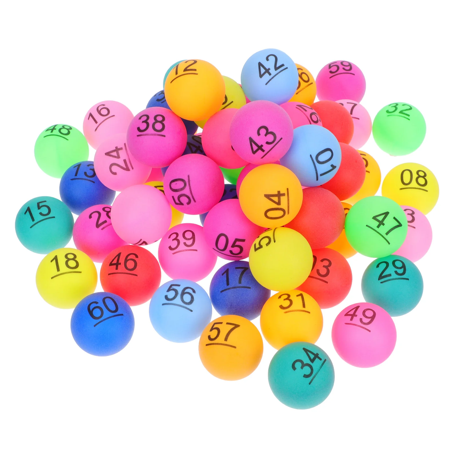 

60 PCS Number Lottery Balls Numbered Table Tennis Beer Pong Toy Nativity Set Game Birthday Party Supplies Colored Entertainment