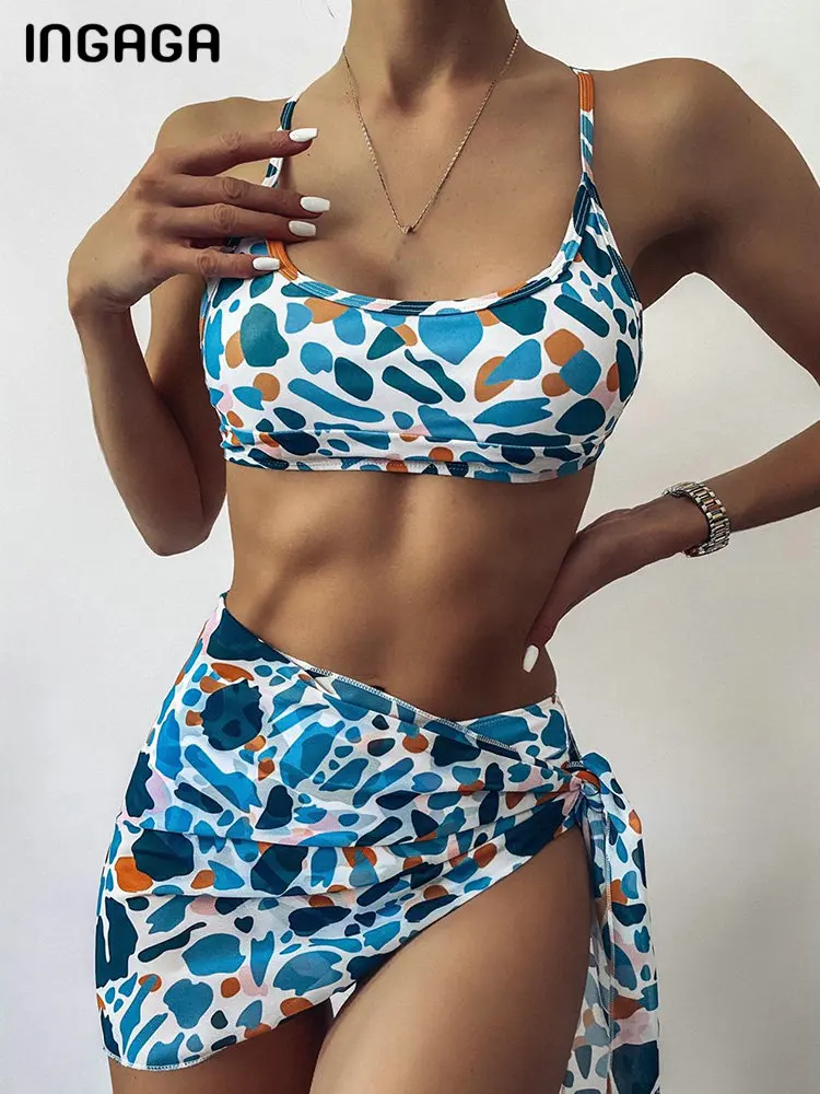 INGAGA High Waist 3 Piece Bikini With Mesh Skirt Sexy Leopard Swimwear 2022 High Cut Women's Swimsuit Knot Side Beach Cover Up
INGAGA High Waist 3 Piece Bikini With Mesh Skirt Sexy Leopard Swimwear 2022 High Cut Women's Swimsuit Knot Side Beach Cover Up
