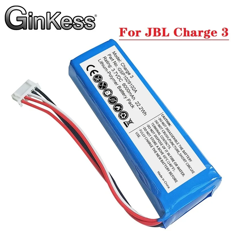 3.7V 6000mAh LiPo Battery Pack for JBL Charge 3 Teardown tool GSP1029102A Battery
3.7V 6000mAh LiPo Battery Pack for JBL Charge 3 Teardown tool GSP1029102A Battery