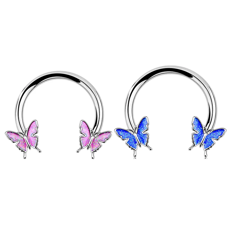 

1Pcs 16G Bat Nose Ring Bat Septum Ring Stainless Steel Septum Jewelry Daith Earring Rook Helix Tragus Cartilage Piercing Jewelry