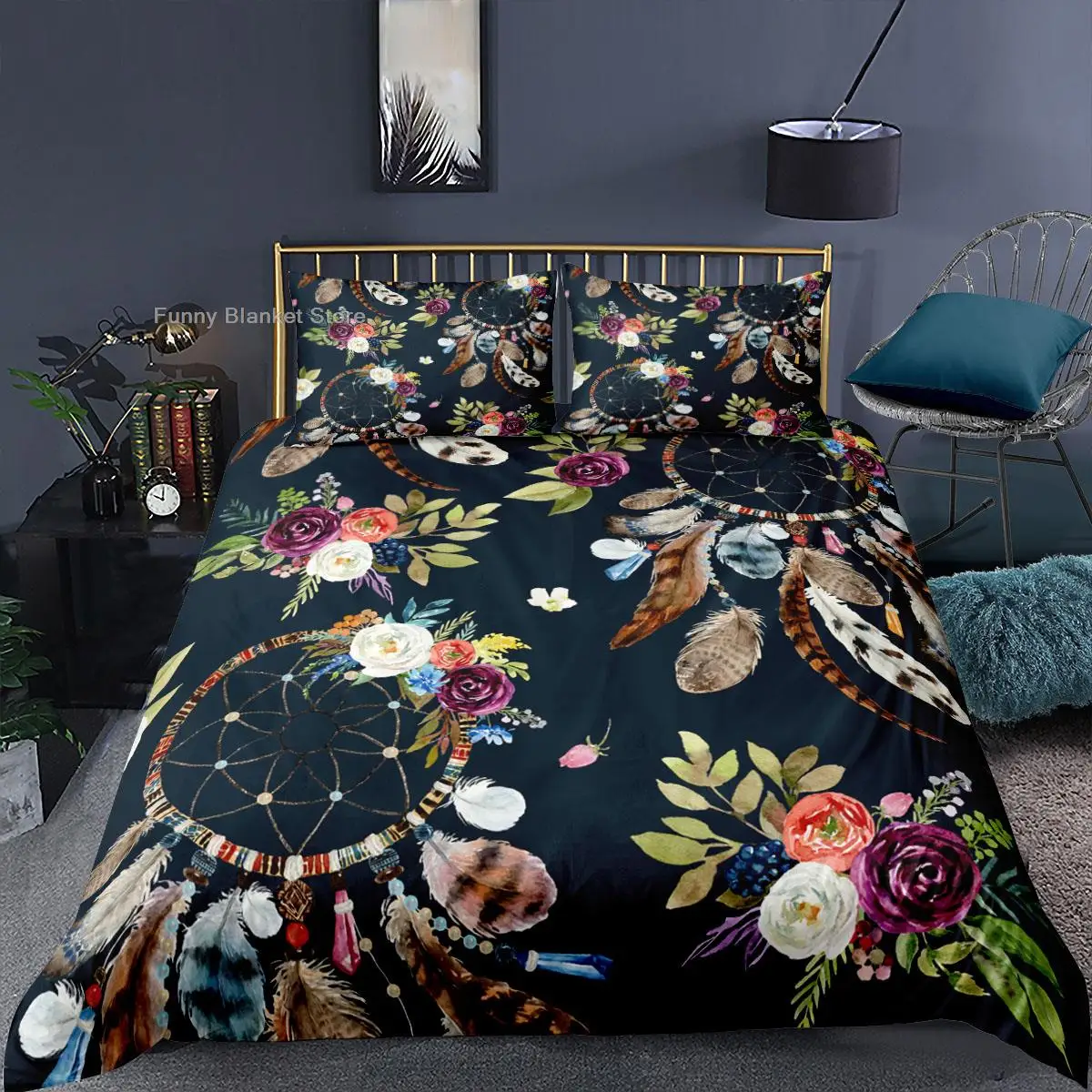 

Flower Dreamcatcher Bedding Set Pastrol Girl 3d Duvet Cover Sets Comforter Bed Linen Twin Queen King Single Size Luxury Fashion