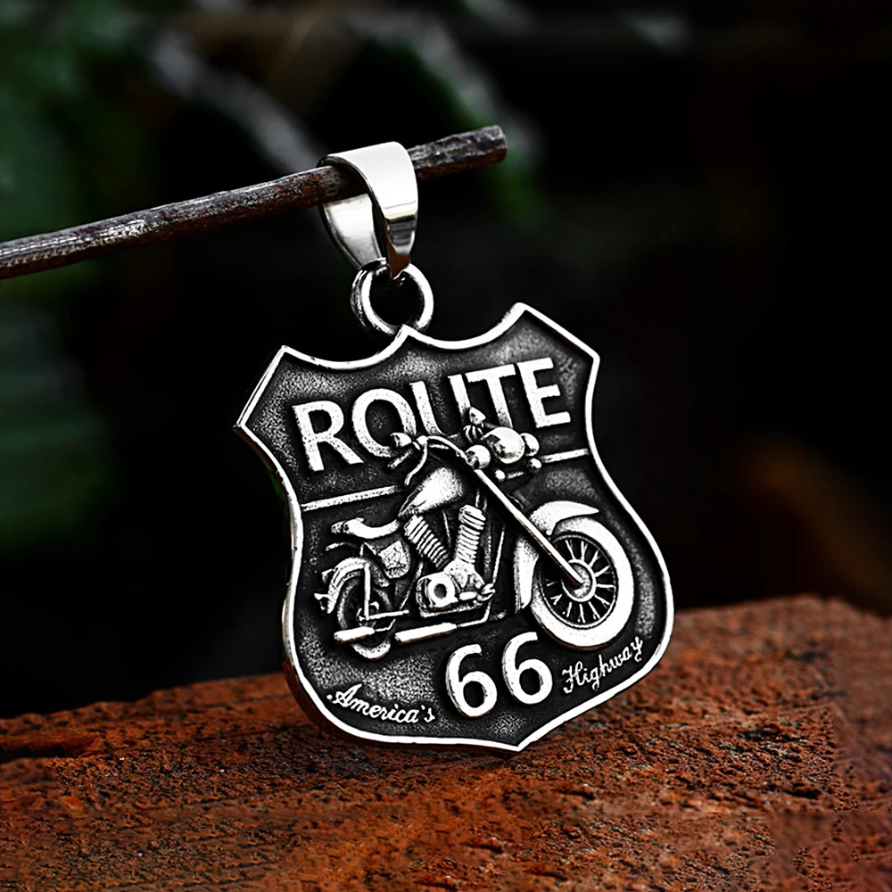 Fashion Vintage Route 66 Shield Pendant Punk Stainless Steel Highway Sign Chain Necklace Men's Unique Jewelry Gifts Wholesale
Fashion Vintage Route 66 Shield Pendant Punk Stainless Steel Highway Sign Chain Necklace Men's Unique Jewelry Gifts Wholesale
