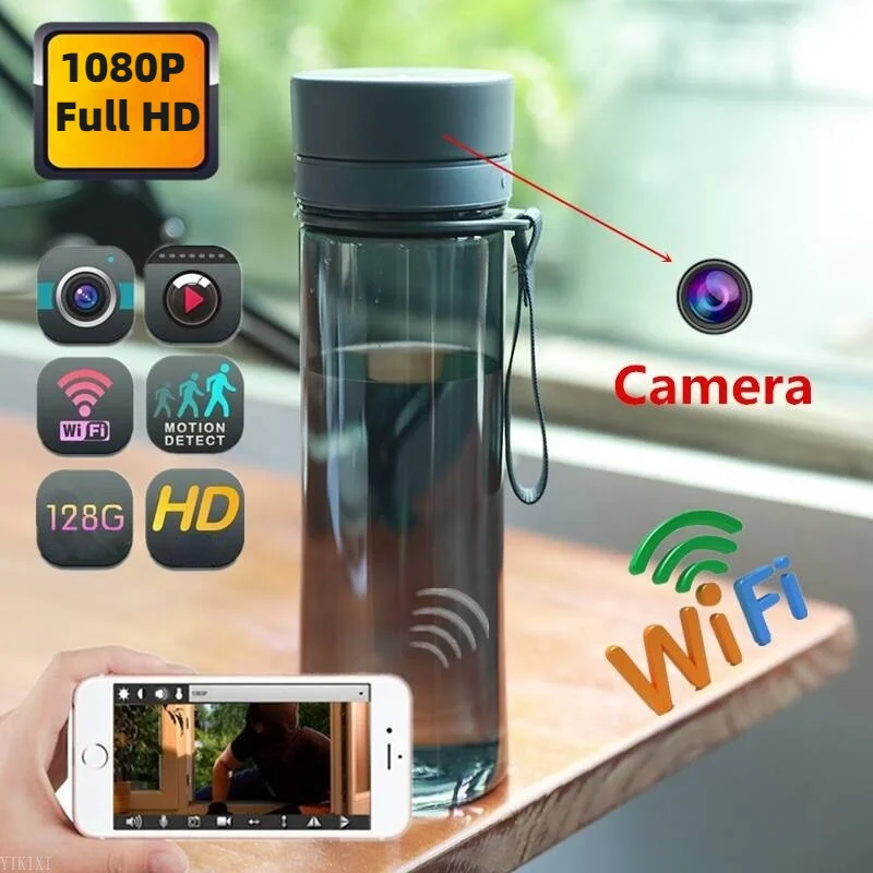 1080P Full HD Mini Camera Portable Office Water Cup Camera Wireless P2P Water Bottle Camera with Wifi Supports TF Card Recording
1080P Full HD Mini Camera Portable Office Water Cup Camera Wireless P2P Water Bottle Camera with Wifi Supports TF Card Recording