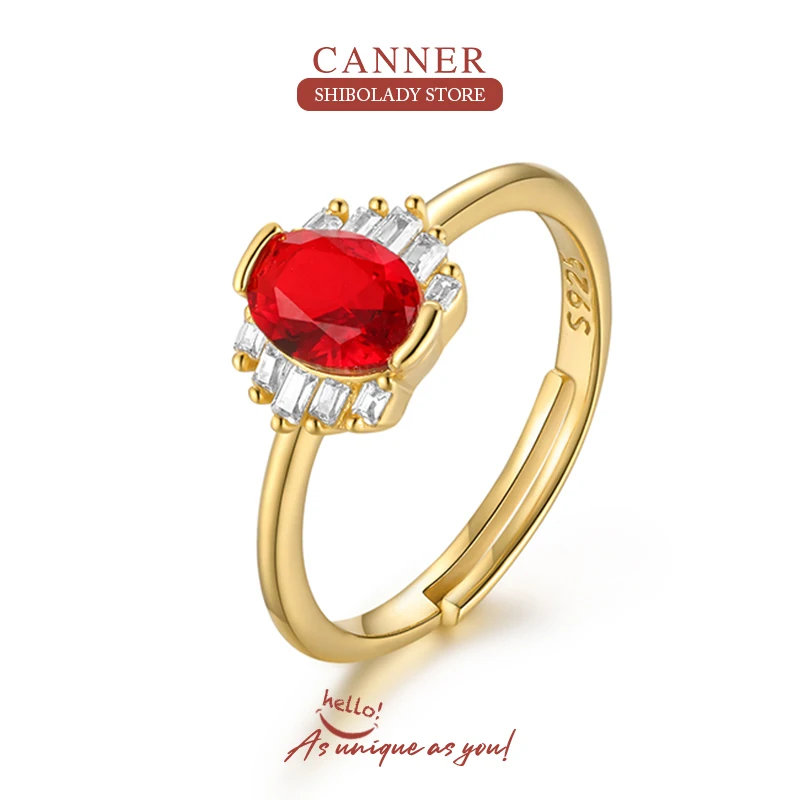 CANNER Ruby Crystal925 Sterling Silver Rings For Women 18K Gold Zirconia Anillos Mujer Fine Jewelry Wedding Party
CANNER Ruby Crystal925 Sterling Silver Rings For Women 18K Gold Zirconia Anillos Mujer Fine Jewelry Wedding Party