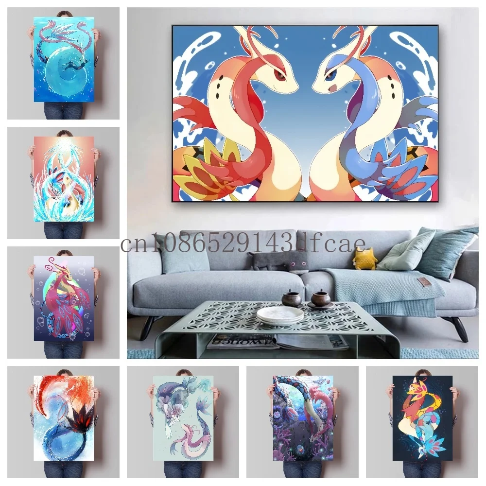 Аниме Pokemon Canvas Print Milotic плакат декоративная живопись классический настенный
